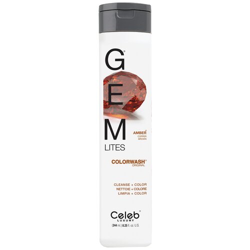 Celeb luxury Шампунь для яркости цвета Темный Янтарь Gem Lites Shampoo Amber 244 мл шампунь для яркости цвета темный янтарь от celeb luxury gems