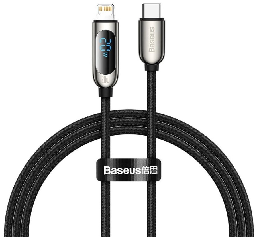 Кабель Xiaomi Baseus Display Fast Charging Data Cable Type-C to Lightning 20W 1m Black (CATLSK-01)
