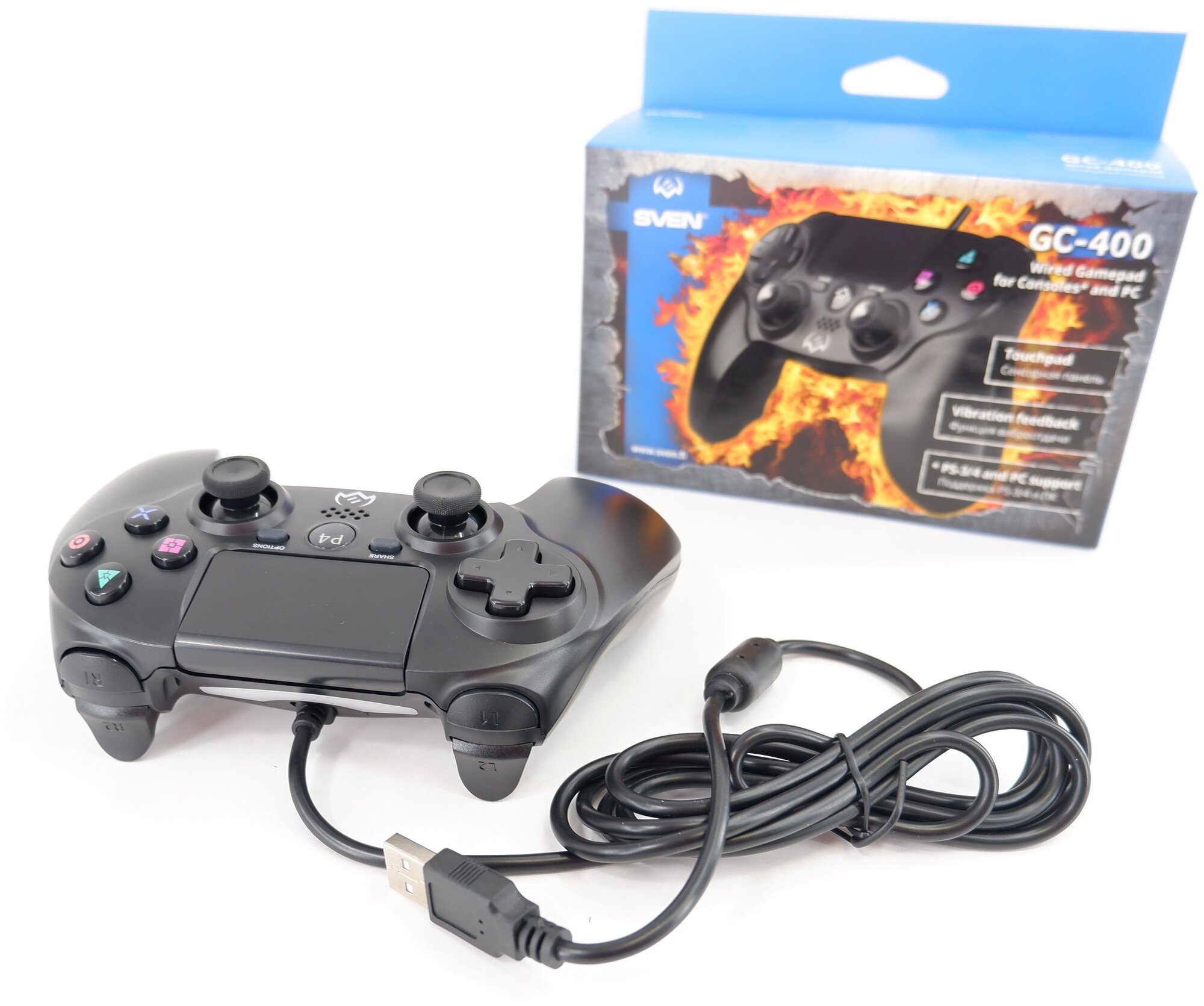 Геймпад GC-400 (11 кн 2 стика Touchpad D-pad PS4/PS3/PC)