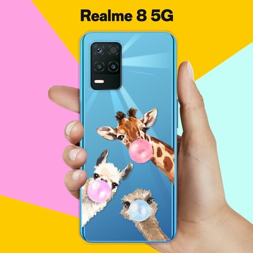 Силиконовый чехол на realme 8 5G Лама, жираф, страус / для Реалми 8 5 Джи силиконовый чехол на realme 8 5g лиса для реалми 8 5 джи