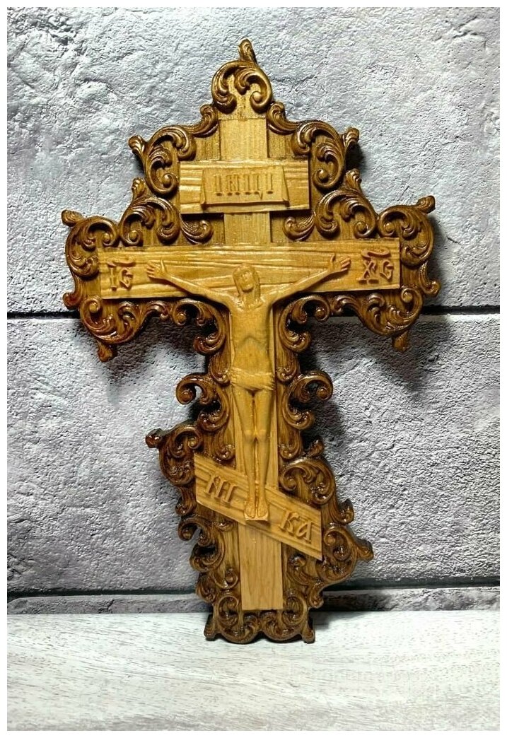 Крест-распятие на стену, красный угол, из дерева. Деревянный крест