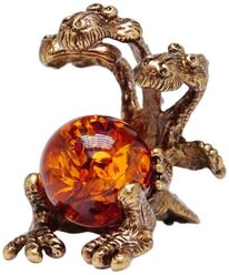 Фигурка Дракон Змей Горыныч (бронза, янтарь) 1775 Хорошие Вещи