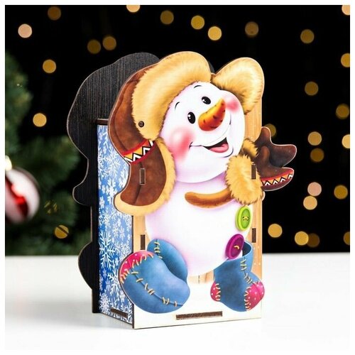 Деревянная шкатулка 19х14х8 см Новогодняя 999₽