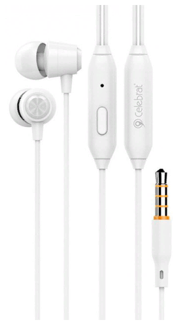 Наушники Celebrat G4, mini jack 3.5 mm, white