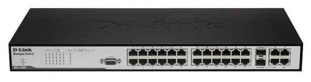 Коммутатор D-Link DES-3028_RFB/A1 24 порта 10/100 Base + 2 комбо-порта 10/100/1000Base-T/SFP поддержка VLAN и QoS