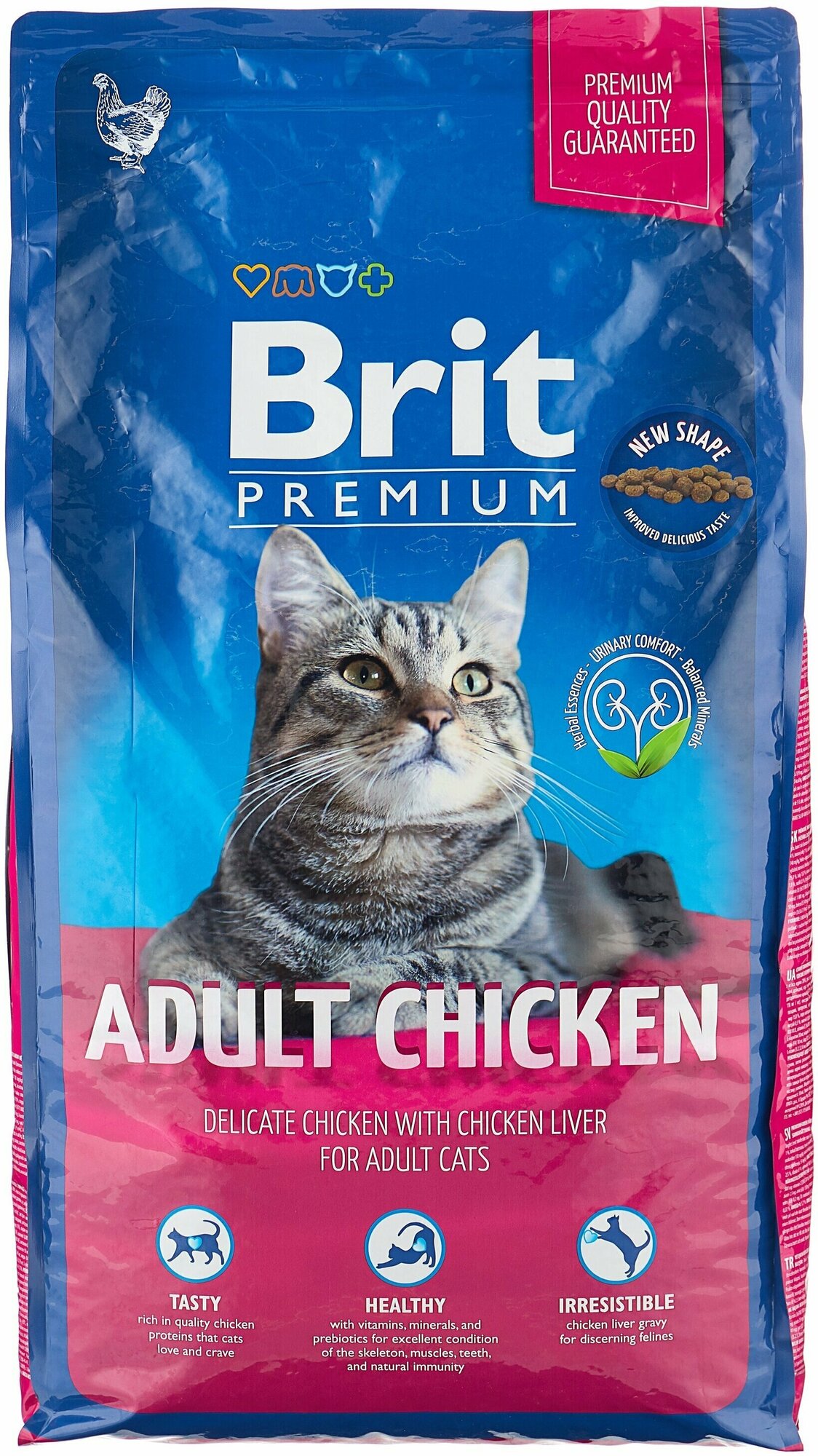 Brit Premium Cat Adult для взрослых кошек Курица, 8 кг.