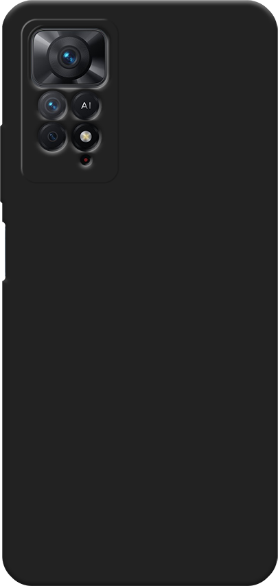 Матовый силиконовый чехол на Xiaomi Redmi Note 11 Pro / Сяоми Редми Нот 11 Про с защитой камеры, черный