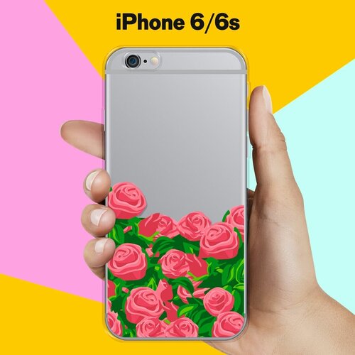 Силиконовый чехол Розы на Apple iPhone 6/6s силиконовый чехол на apple iphone 6s plus 6 plus эпл айфон 6 плюс 6с плюс с рисунком пастельные розы