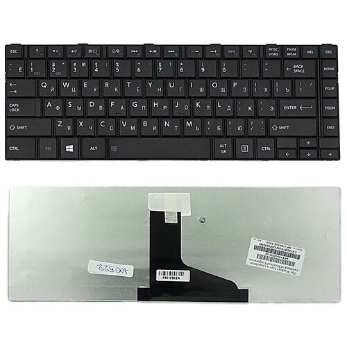 Клавиатура для ноутбука Toshiba Satellite L800 L830 M800 M805 M840 Series Плоский Enter Черная без рамки PN 9ZN7SSQ10R AEBY3700120 1035₽