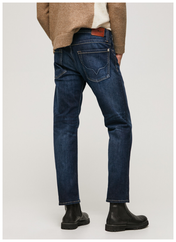 Джинсы Pepe Jeans, прямой силуэт, средняя посадка, размер 34, синий - фотография № 2