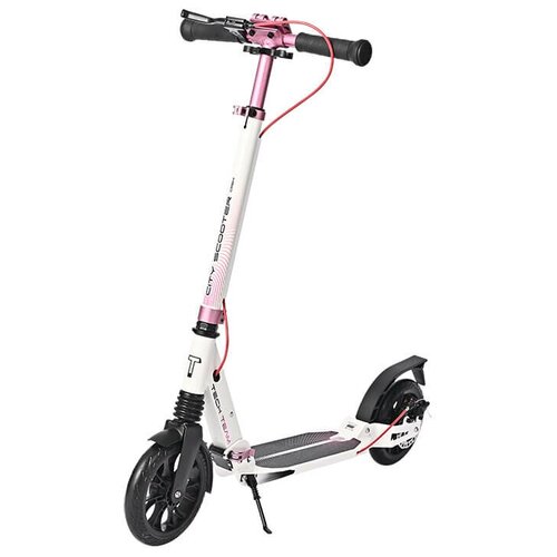 Самокат Tech Team City scooter Disk Brake, бело-розовый 2022 самокат tech team comfort 125r 2022 бело розовый