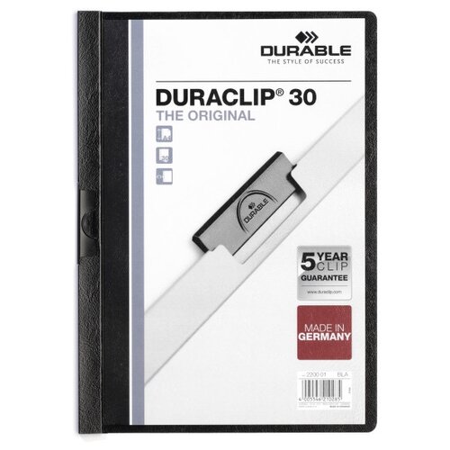 DURABLE Папка-скоросшиватель Duraclip А4, 30 листов, черный