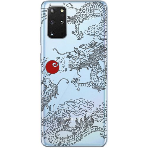 Силиконовый чехол Mcover для Samsung Galaxy S20+ с рисунком Японский дракон инь / аниме силиконовый чехол mcover для samsung galaxy s20 ultra с рисунком японский дракон янь аниме