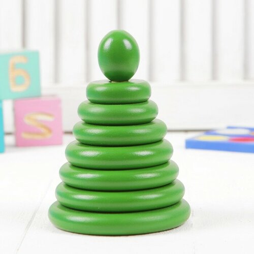 Пирамидка «Зелёная», 8 деталей деревянные игрушки rntoys пирамидка 8 деталей