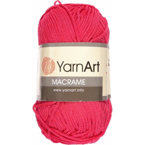 Пряжа YarnArt Macrame, 100 % полиэстер, 90 г, 130 м, 2 шт., 163 красный 130 м