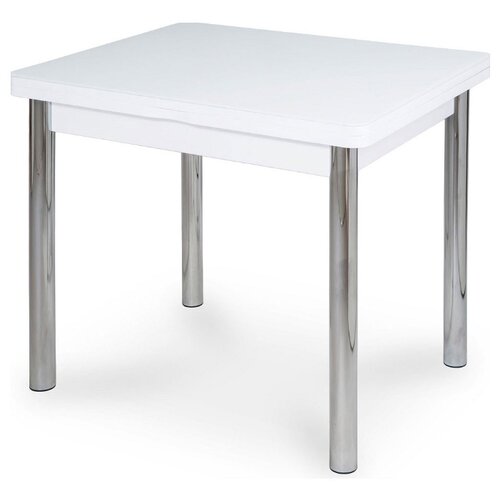 фото Стол кухонный домотека чинзано м-2 02, раскладной, дхш: 60 х 80 см, длина в разложенном виде: 120 см, бл ст-бл белый 02 хром