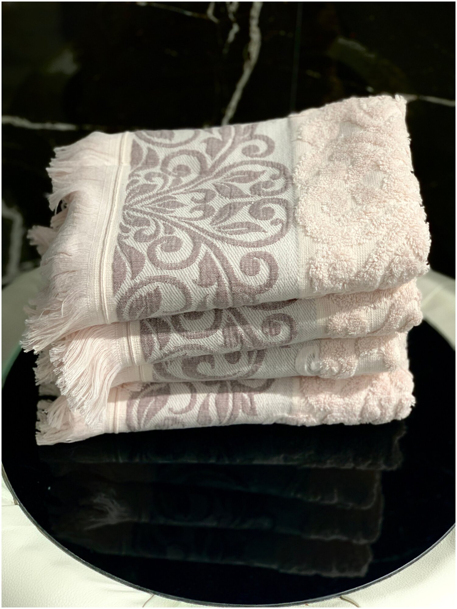 EVRAHOME Турецкие полотенца премиум класса 100% хлопок натуральное без примесей набор 3 шт, подарки на 8 марта - фотография № 2
