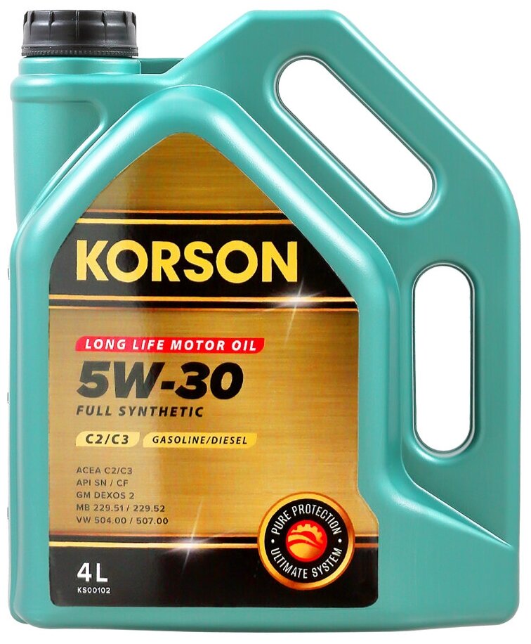 5W-30 FULL SYNTHETIC С2 C3 4л (синт. мотор. масло.) KORSON KS00102