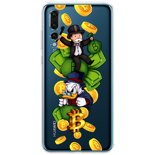 Силиконовый чехол на Huawei P20 Pro / Хуавей П20 Про Scrooge McDuck and Monopoly, прозрачный силиконовый чехол на huawei mate 20 pro хуавей мате 20 про scrooge mcduck and monopoly прозрачный