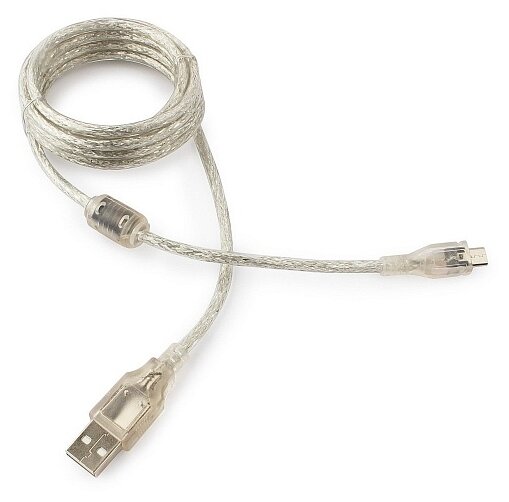 Кабель USB 2.0 Pro Cablexpert CCP-mUSB2-AMBM-6-TR AM/microBM 18м экран феррит.кольцо прозрачный пакет