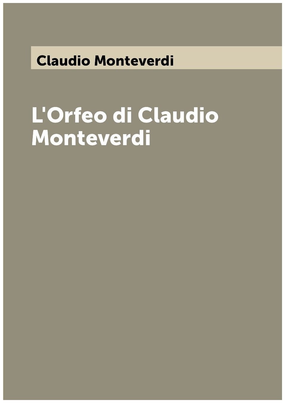 L'Orfeo di Claudio Monteverdi