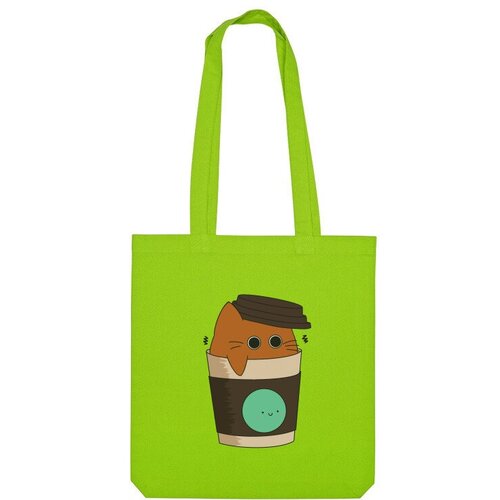 Сумка шоппер Us Basic, зеленый сумка кофейный кот бежевый