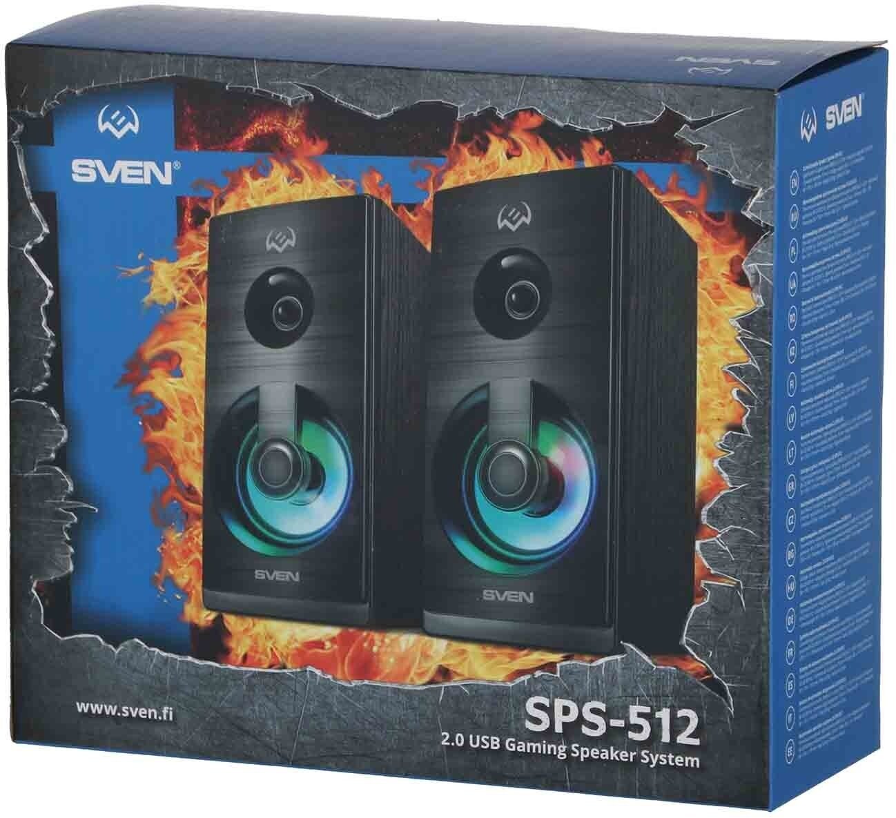 SVEN SPS-512, чёрный, USB, акустическая система 2.0, мощность 2x3 Вт(RMS), подсветка - фотография № 14