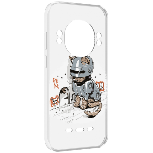 Чехол MyPads Грозный кот для UleFone Power Armor 16 Pro задняя-панель-накладка-бампер