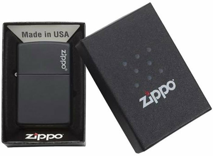 Zippo Зажигалка классика Zippo 218ZL Черная матовая с логотипом - фотография № 4