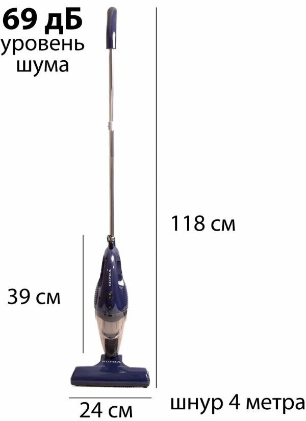 Ручной пылесос (handstick) SUPRA VCS-5090, 600Вт, синий - фото №9