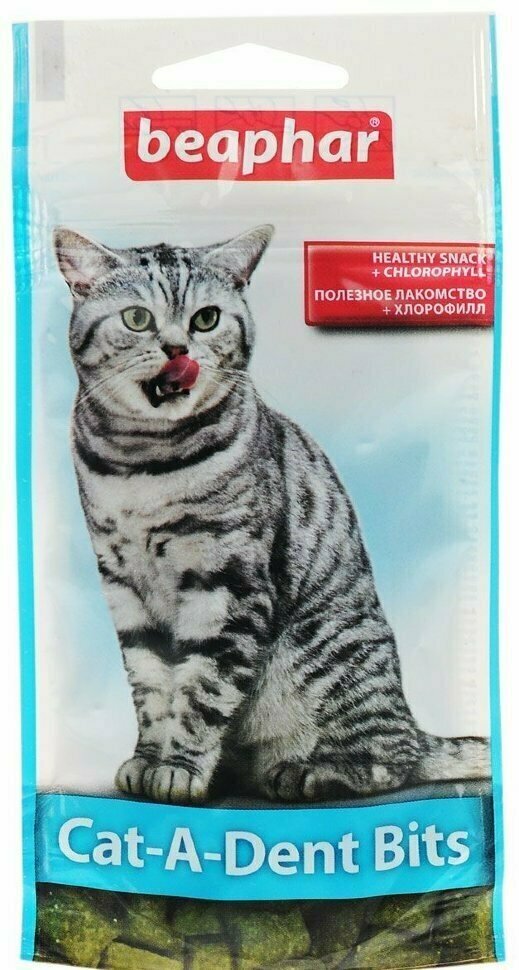 Beaphar Cat-a-Dent Bits Подушечки для чистки зубов кошек, 35 гр