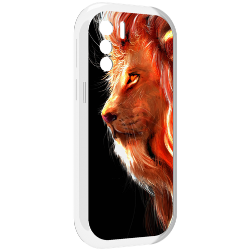 Чехол MyPads Арт-рисунок-льва мужской для UleFone Note 13P задняя-панель-накладка-бампер