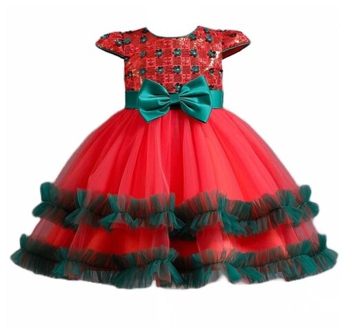 Платье нарядное, размер 110, красный