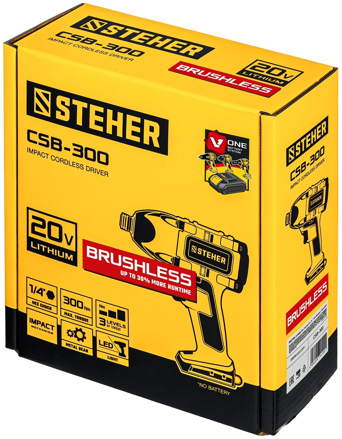 Бесщеточный винтоверт (CSB-300) STEHER V1, 20 В, 300 Н·м, без АКБ - фото №3