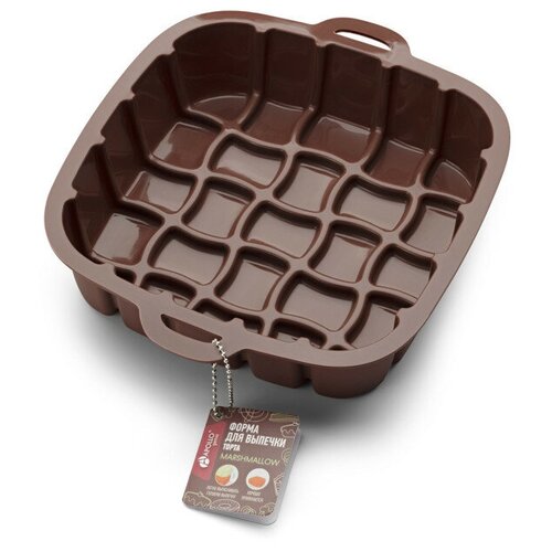 Форма apollo genio marshmallow 254х 222х55см для торта квадратная с ручками силикон в асс-те 1565₽