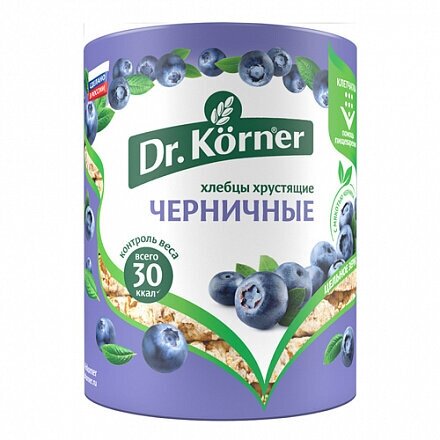 Dr. Korner Хлебцы хрустящие "Злаковый коктейль", черничный 100 г