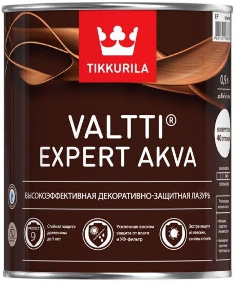 Декоративный антисептик Tikkurila Valtti Expert Akva полуматовый рябина 9 л.