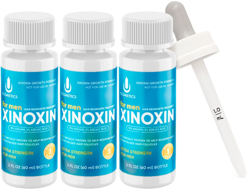 Лосьон для стимуляции роста волос Xinoxin / Ксиноксин 15%, с мятной отдушкой, 3 флакона