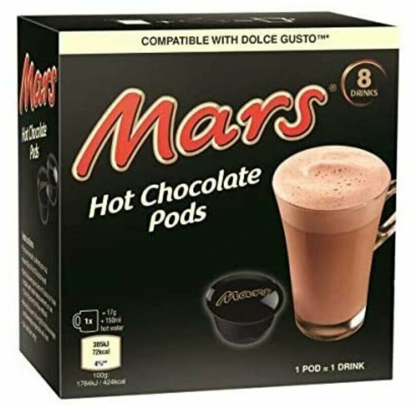 Горячий шоколад Dolce Gusto Mars Hot Chocolate Pods (Великобритания), 17 г (8 капсул) - фотография № 3