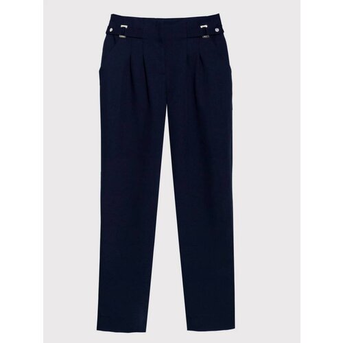 фото Школьные брюки галифе sly, классический стиль, карманы, размер 140, синий