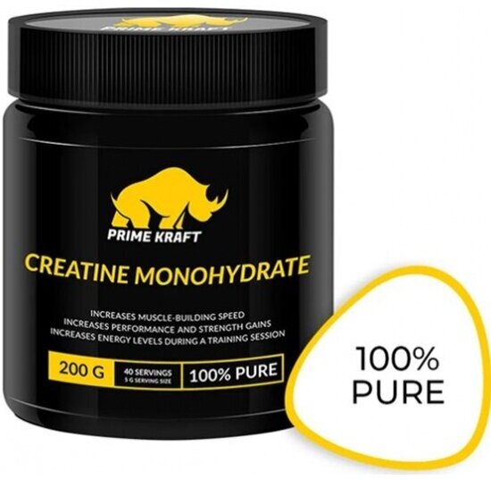 Креатин Prime Kraft Специализированный пищевой продукт Creatine Monohydrate 100% (чистый), 200г