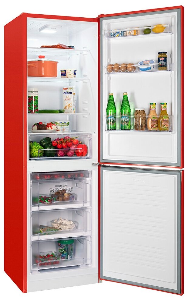 Холодильник NORDFROST NRB 162NF R двухкамерный,красный, No Frost в МК, 310 л - фотография № 2