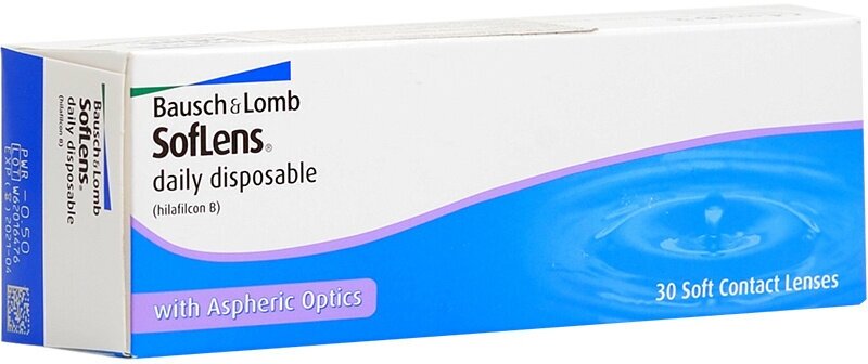 Контактные линзы Bausch & Lomb Soflens Daily Disposable, 30 шт., R 8,6, D -1,25