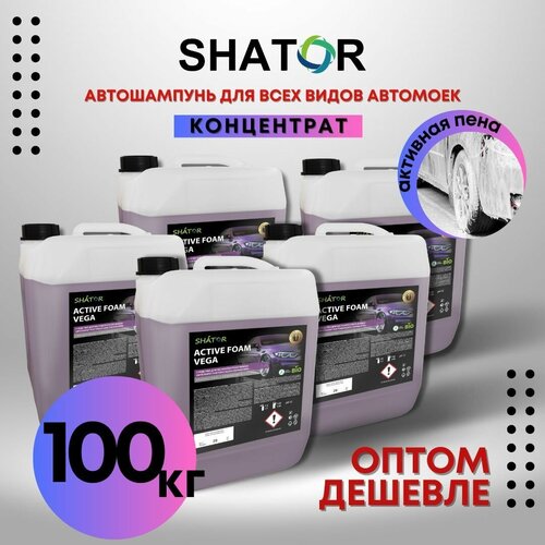 SHATOR Автошампунь для бесконтактной мойки / активная пена "ACTIVE FOAM VEGA" концетрат комплект 5 шт по 20 кг