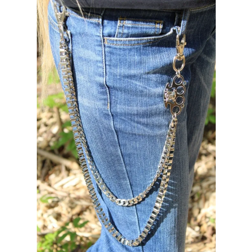 фото Цепь на джинсы. цепь с черепом . цепь стальная . цепь на брюки wallet chain rock chain. байк sk-777