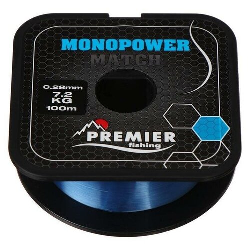 PREMIER fishing Леска Premier fishing MONOPOWER Match, blue, 0,28 мм/100 м