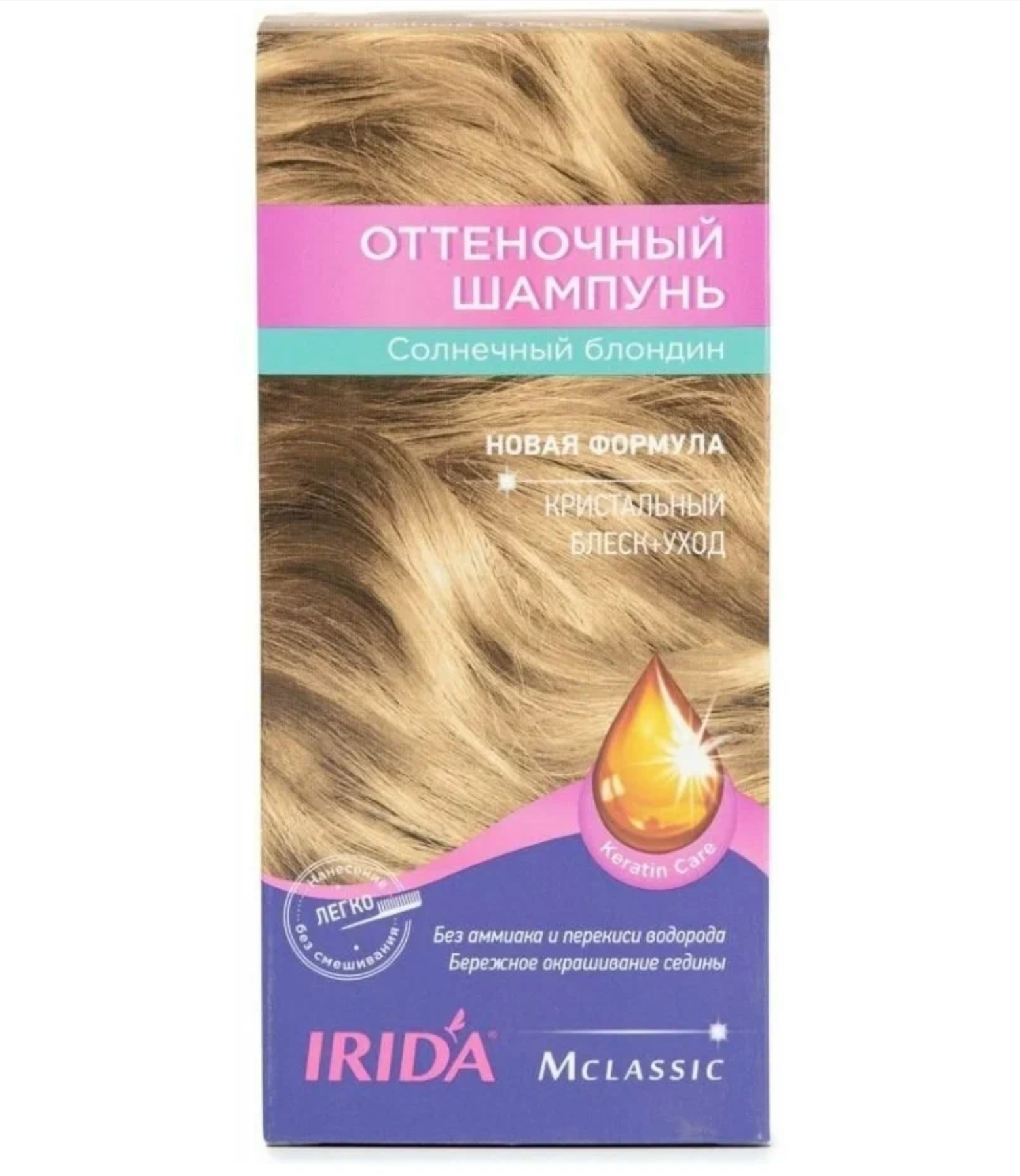 Ирида / Irida М Classic - Оттеночный шампунь для волос блеск-уход тон Солнечный блондин 75 мл