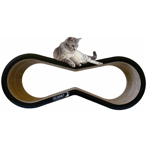 Когтеточка лежанка картонная для кошек Дельта Ecopet, размер 65х22х25 см, черный