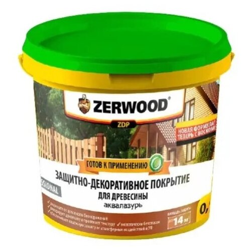 Пропитка для дерева ZERWOOD ZDP1 аквалазурь бесцв 0.9 кг