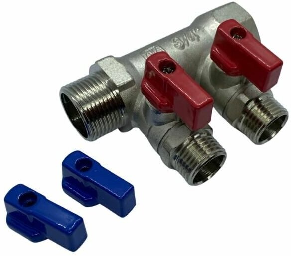 Коллектор латунь никелированная VALTEC O58104052 3/4"-1/2"